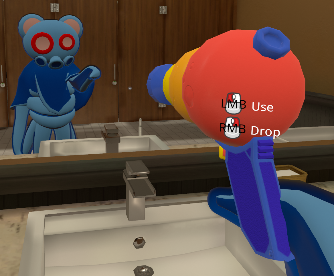 A mirror ignoring a held Item